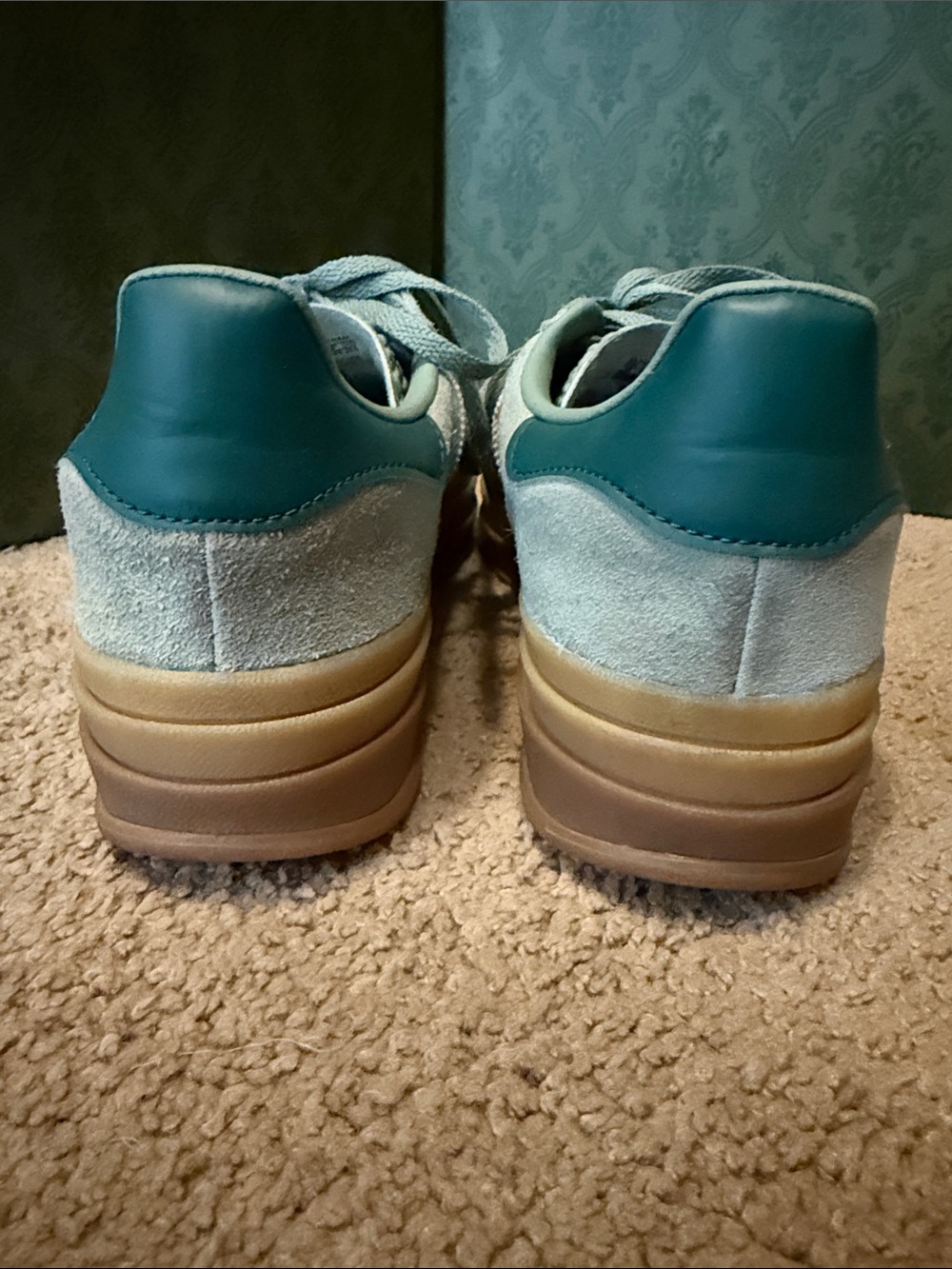 adidas Gazelle Suede Sneakers in Sage and Gum - Picture 2 of 4